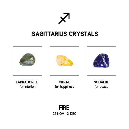 sagittarius zodiac crystal set