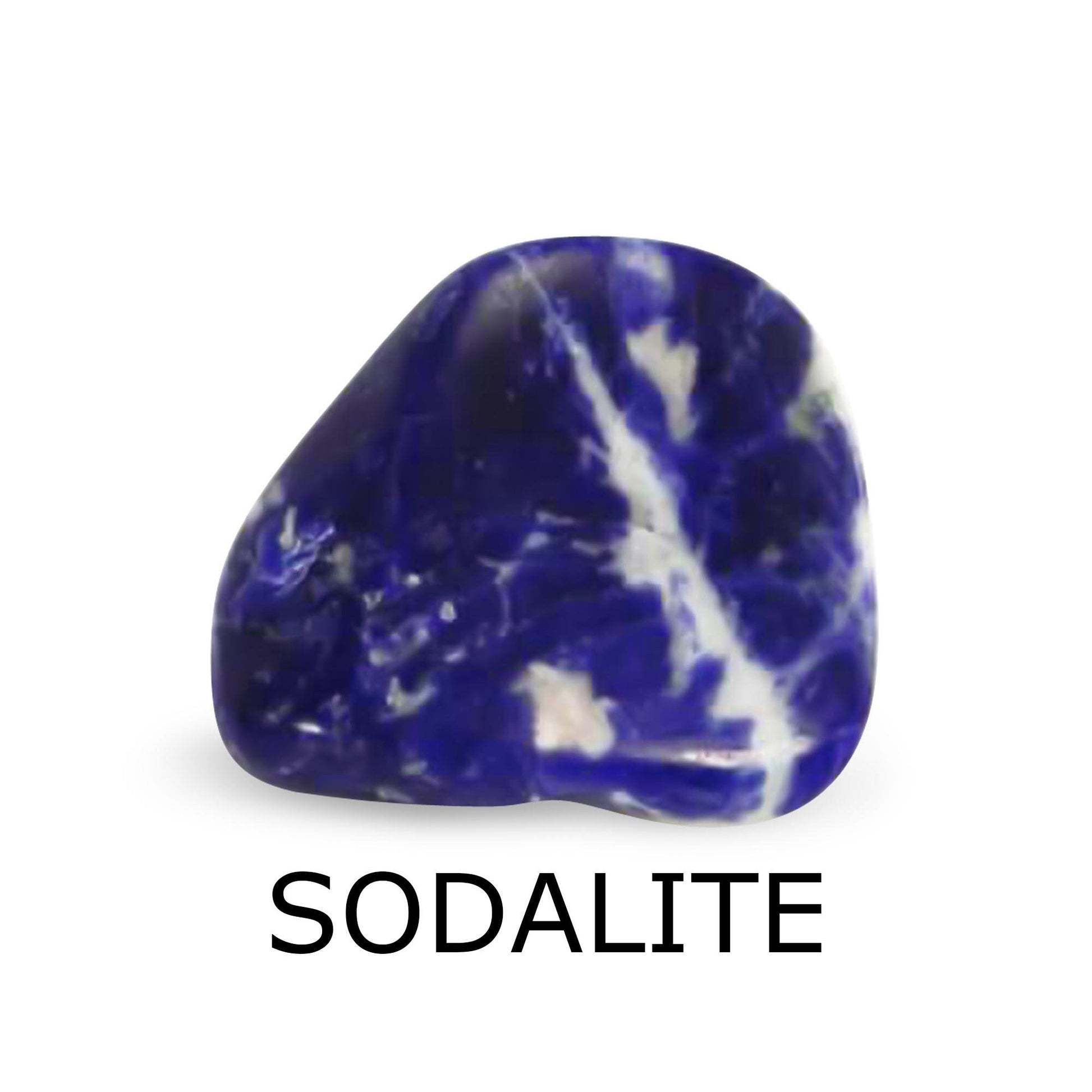 sodalite tumbled stone with label