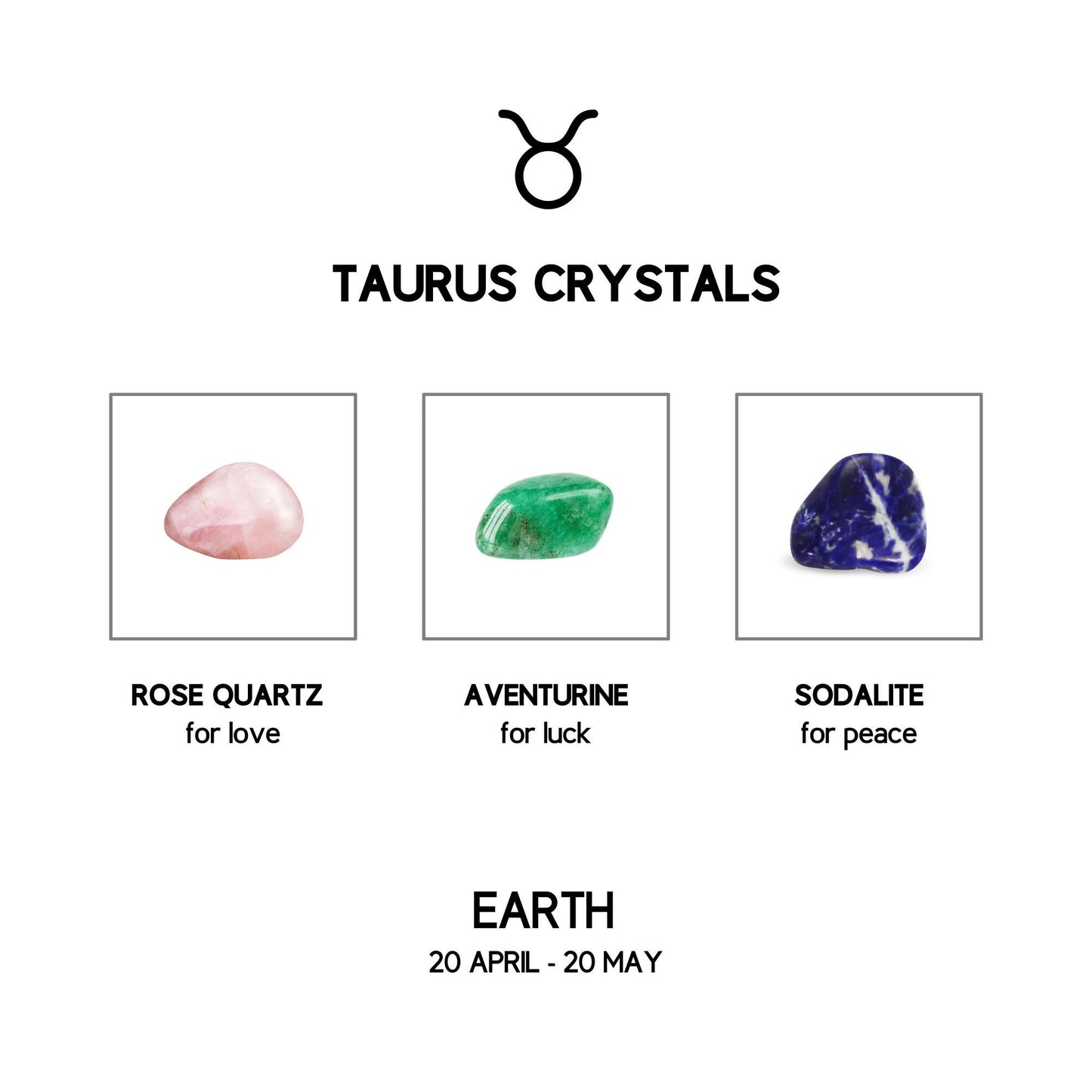 taurus zodiac crystal set