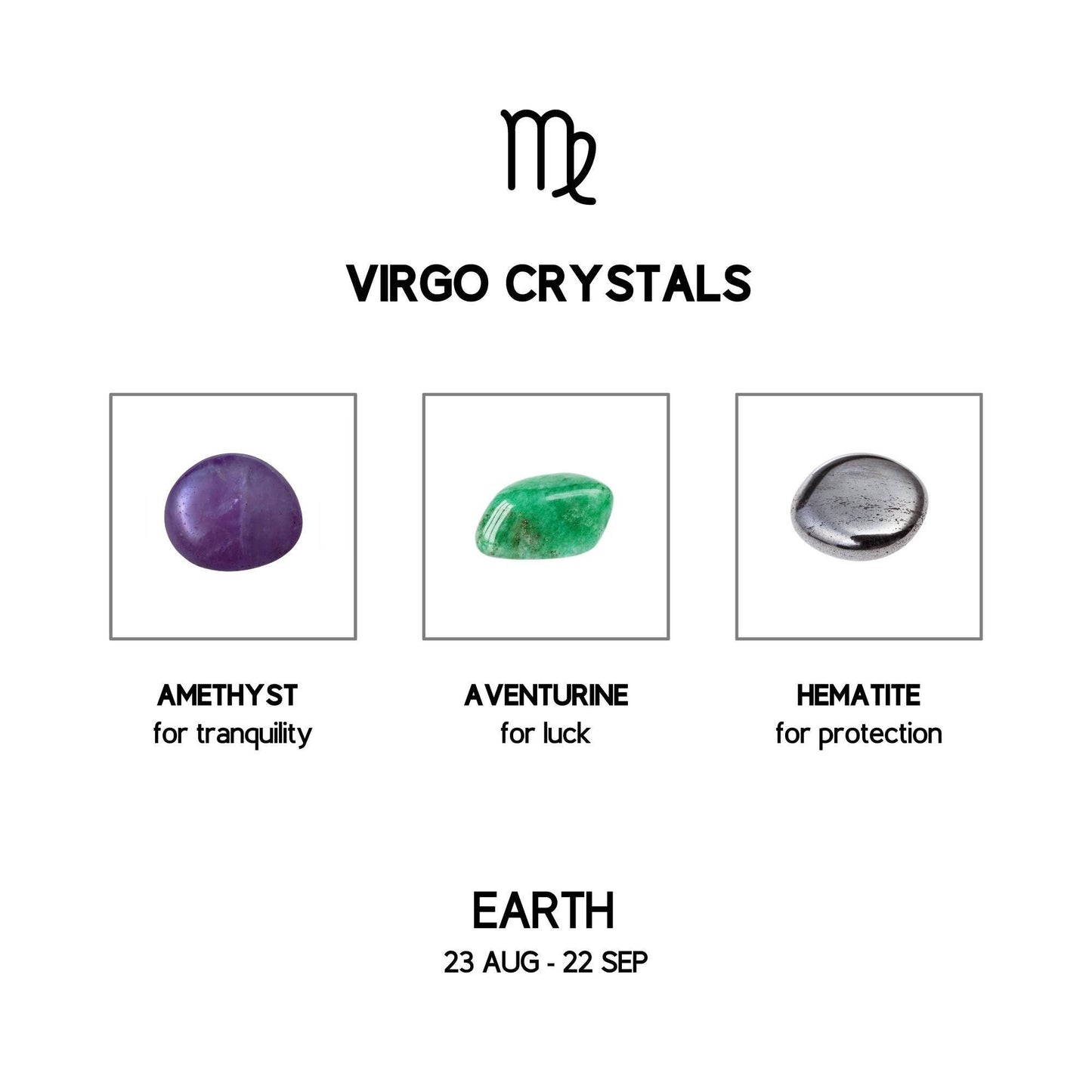 virgo zodiac crystal set