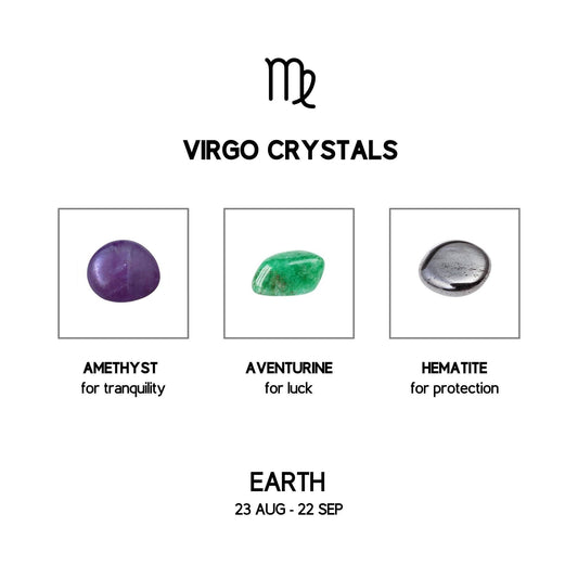 virgo zodiac crystal set