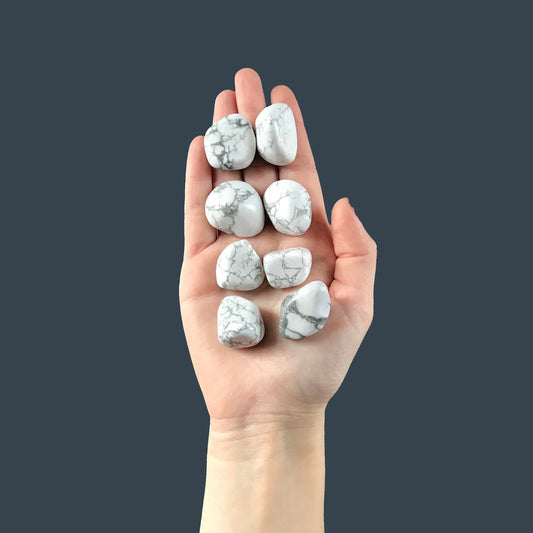 white howlite tumbled stones