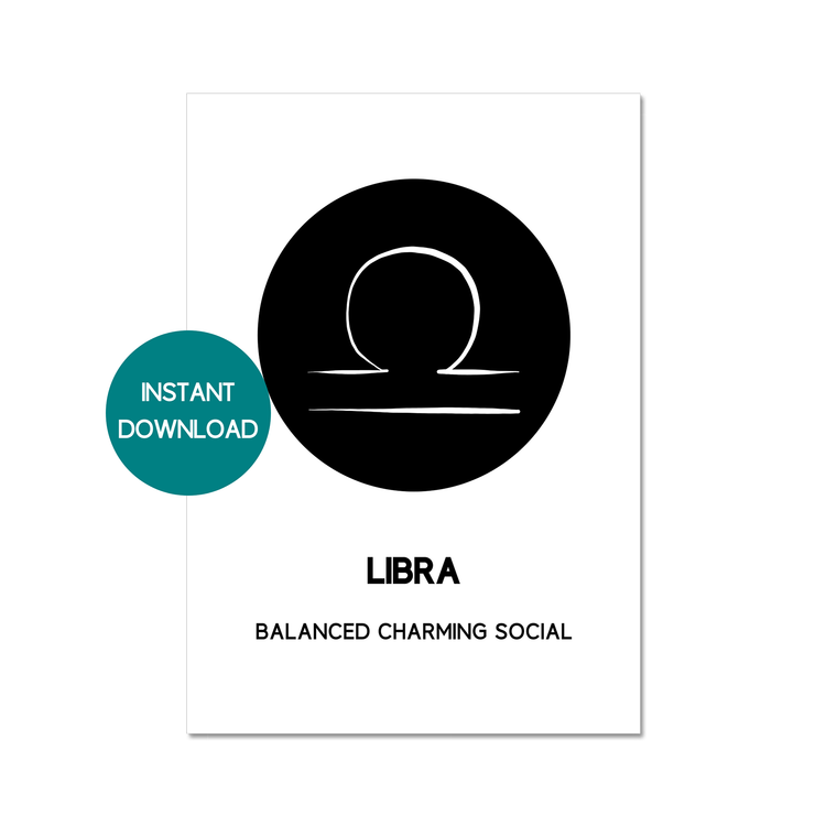 libra glyph print digital download