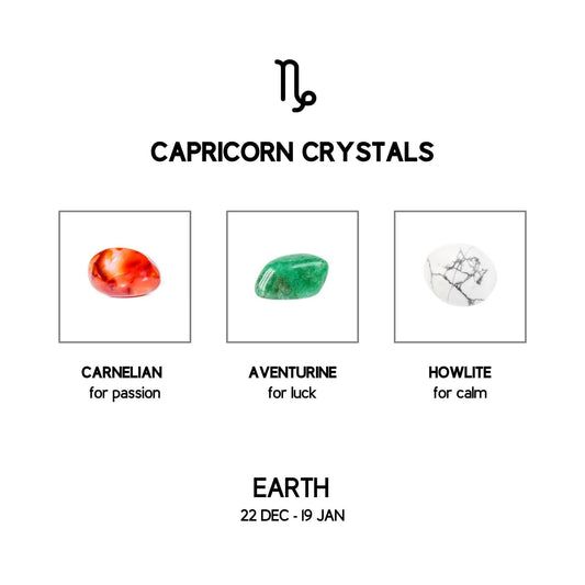 capricorn zodiac crystal set