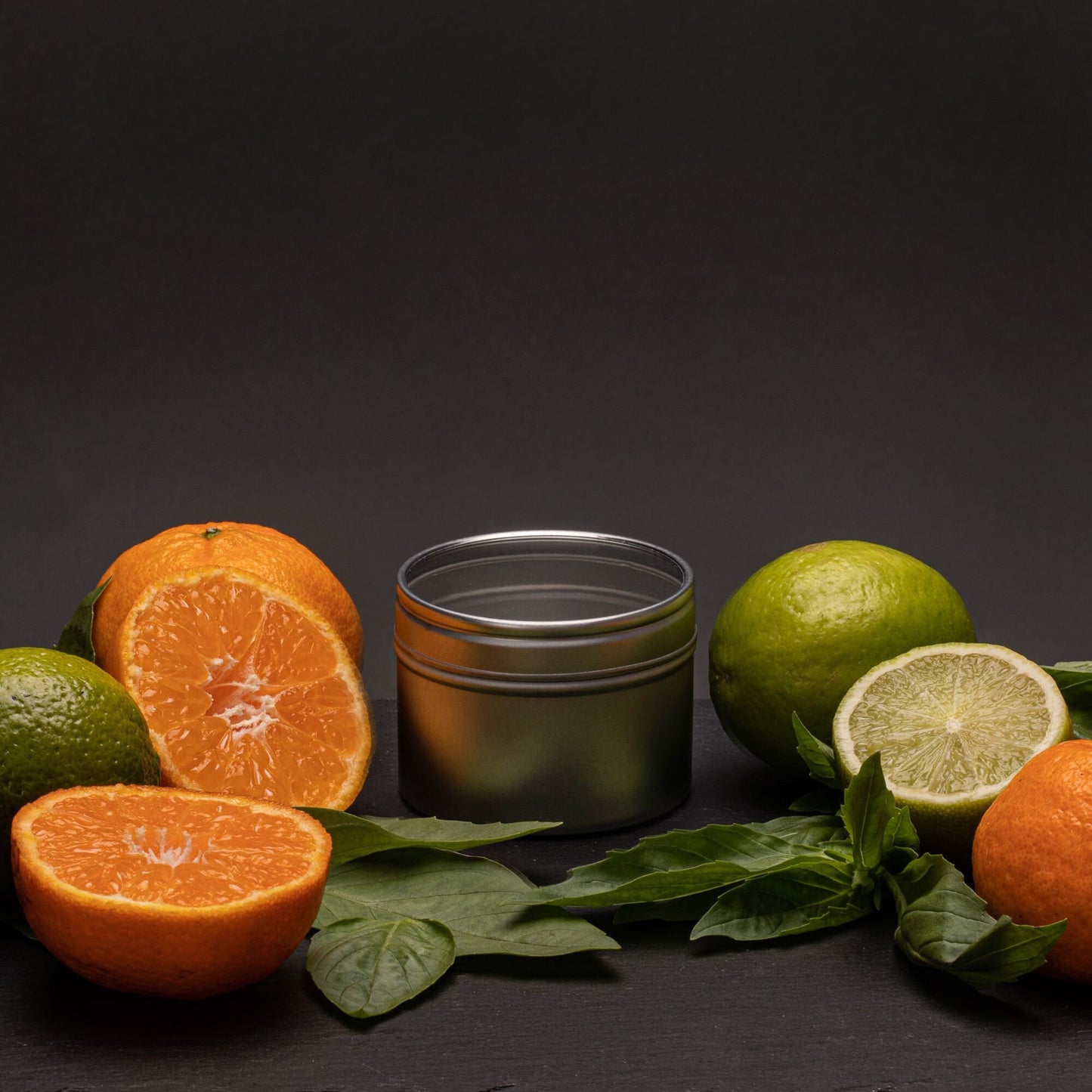 lime basil and mandarin scented tin candle