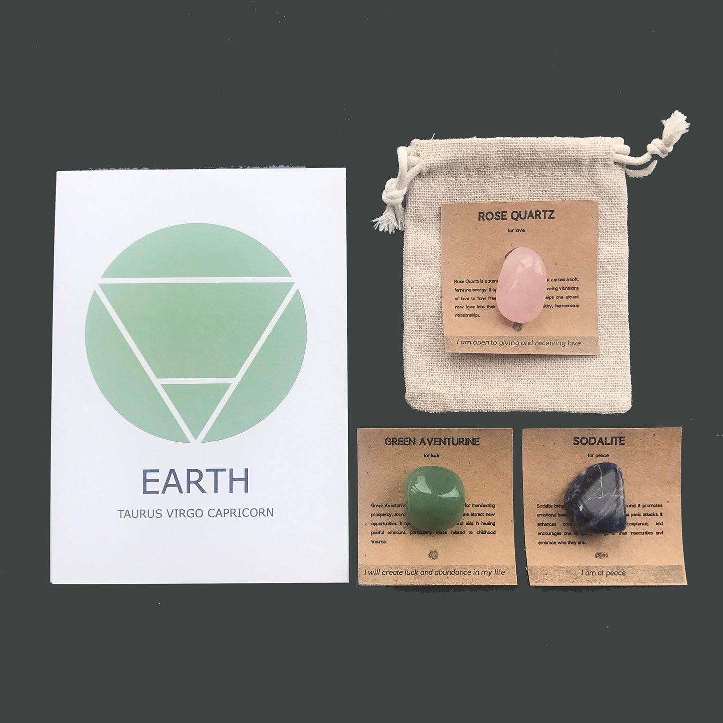 Taurus Zodiac Crystal Set | Horoscope Gemstone Kit