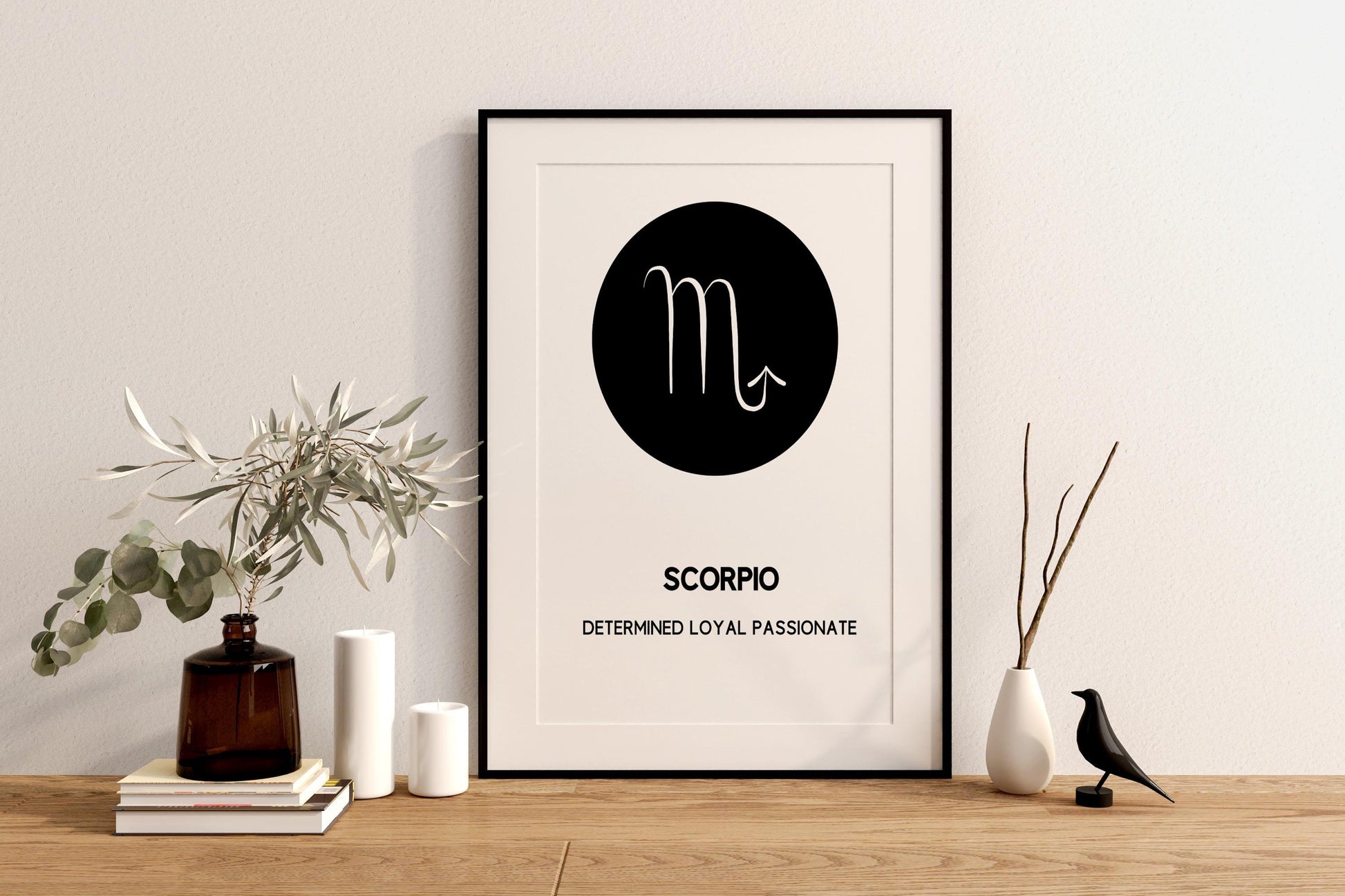 SCORPIO Glyph Art Print | Zodiac Gift Minimalist Wall Art | Horoscope Print Astrology Poster | A4 Printable