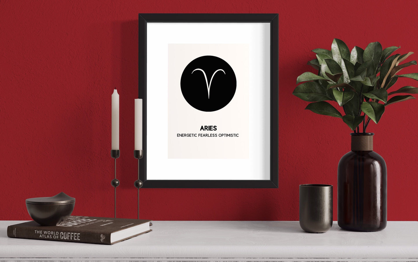 Zodiac Minimalist Wall Art | ARIES Glyph Print | Zodiac Gift | Astrology Prints As Home Decor | A4 Printable