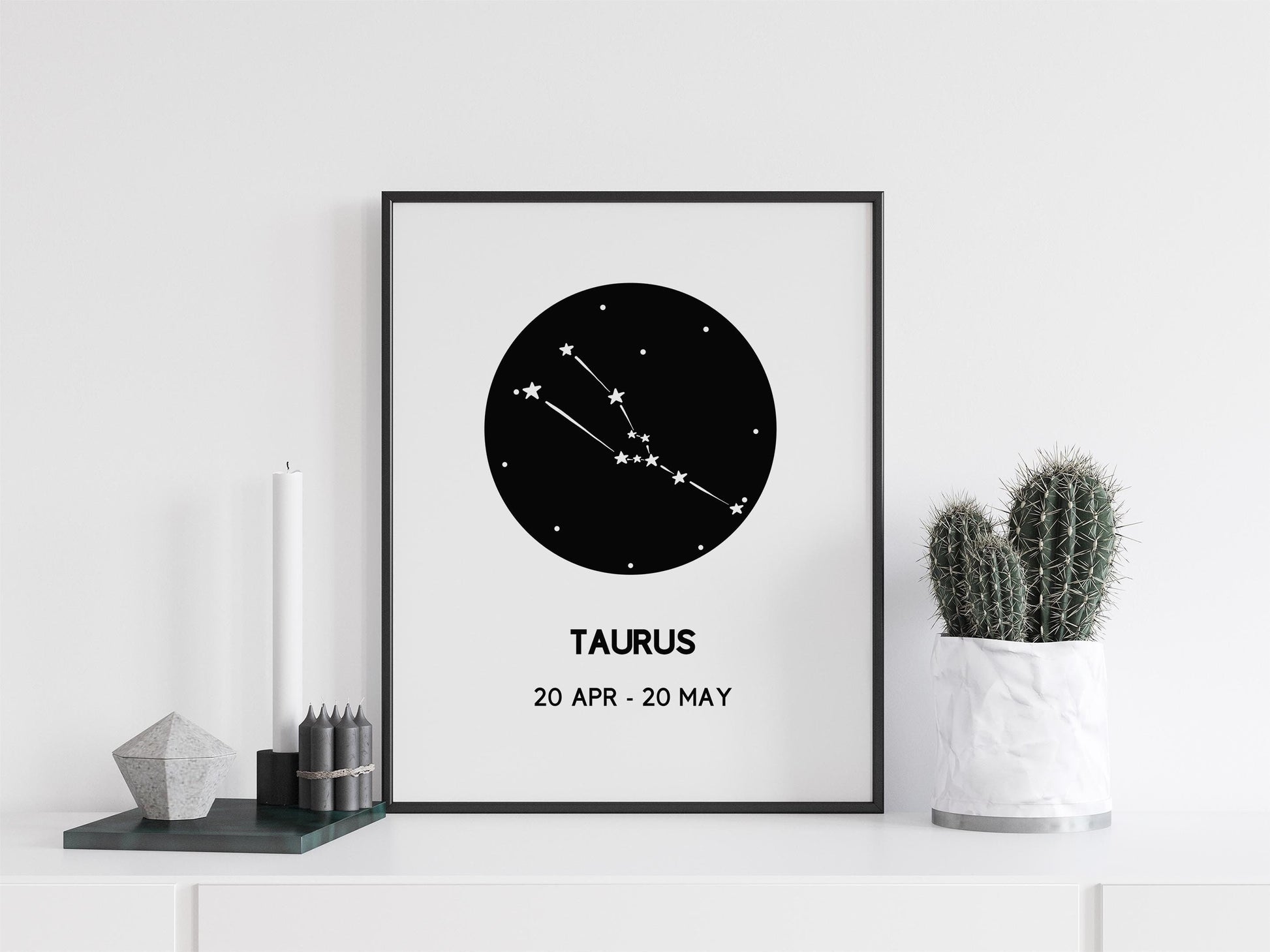 TAURUS Gift Constellation Print | Zodiac Art Print | Astrology Prints As Home Decor | Printable Minimalist Wall Art A4