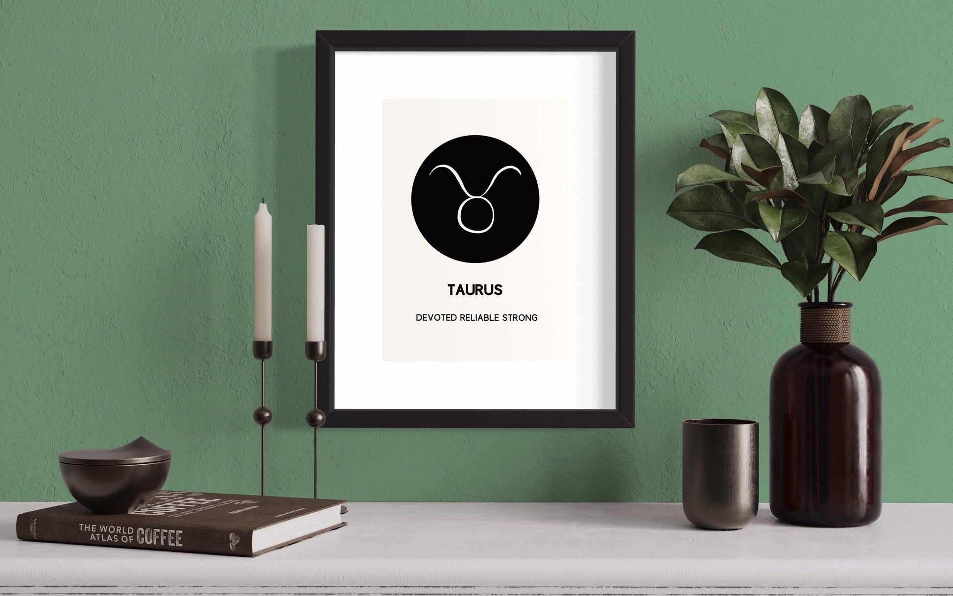 Zodiac Minimalist Wall Art | TAURUS Glyph Print | Zodiac Gift | Astrology Prints As Home Decor | A4 Printable.