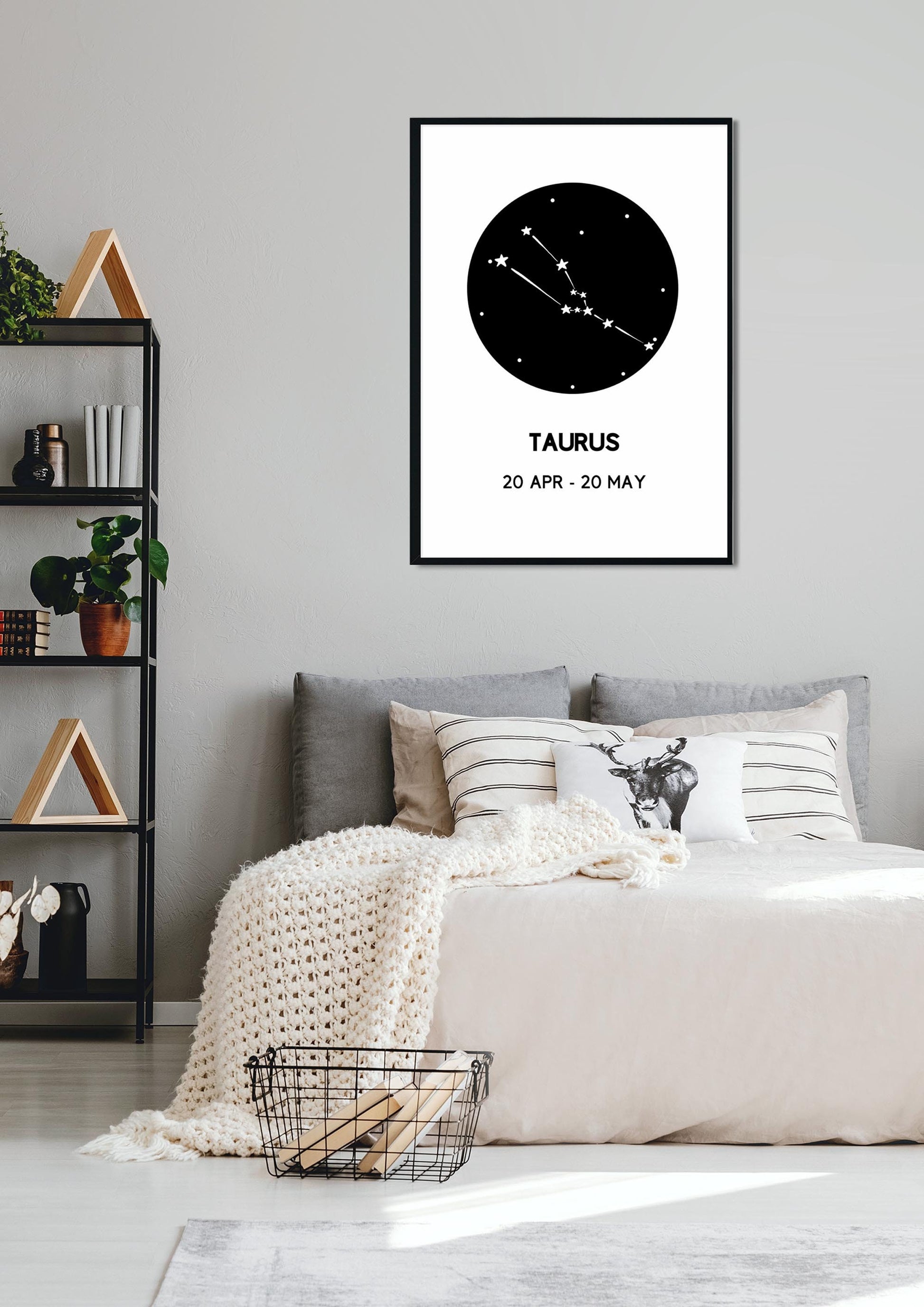 TAURUS Gift Constellation Print | Zodiac Art Print | Astrology Prints As Home Decor | Printable Minimalist Wall Art A4