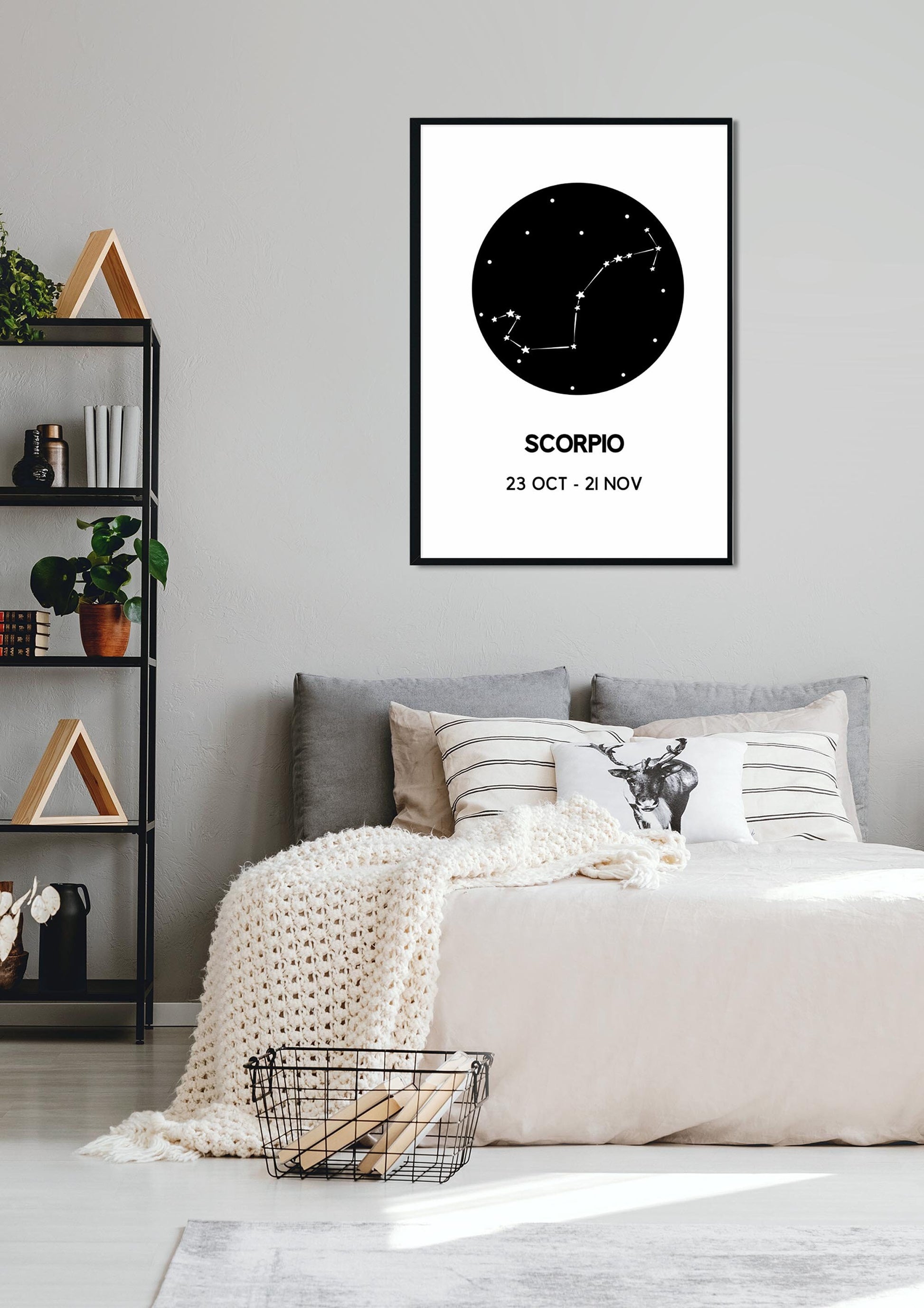 SCORPIO Gift Constellation Print | Zodiac Art Print | Astrology Prints As Home Decor | Printable Minimalist Wall Art A4