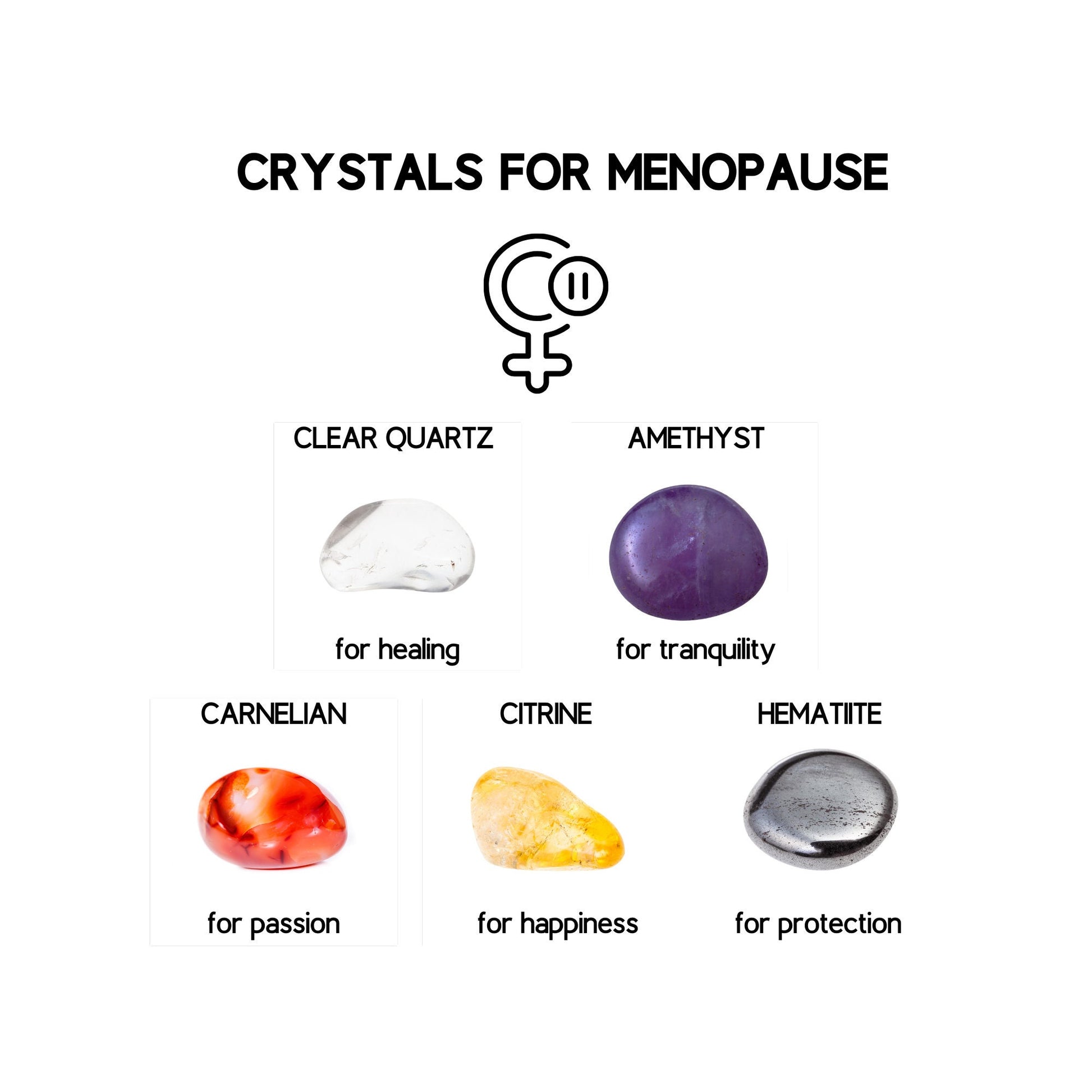 menopause healing crystal set