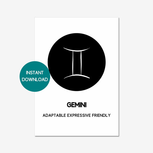 gemini zodiac symbol printable