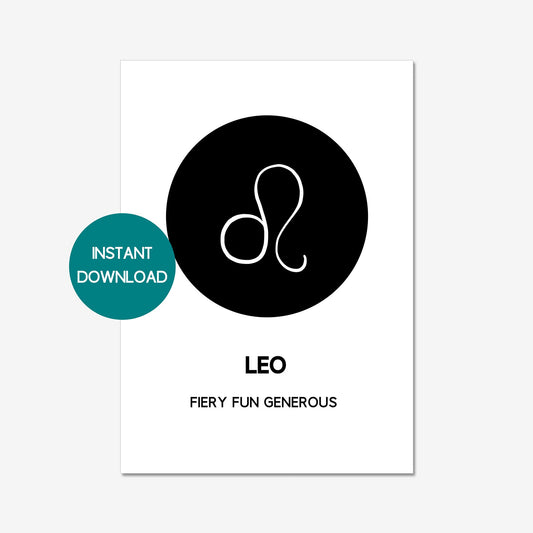 leo zodiac symbol printable