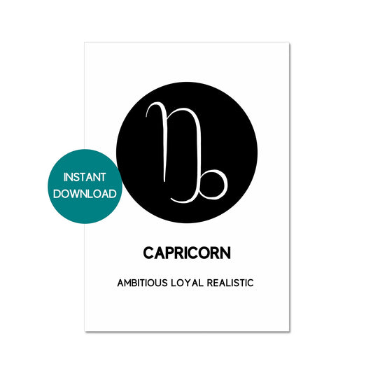 capricorn zodiac symbol printable