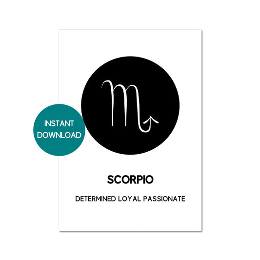 scorpio zodiac symbol printable