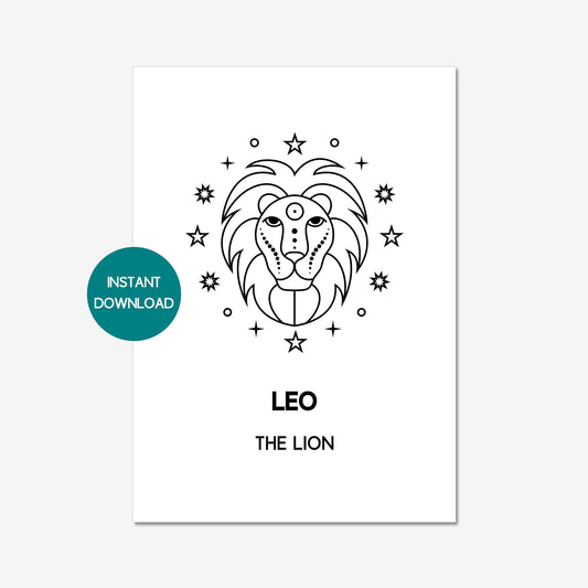 leo star sign printable