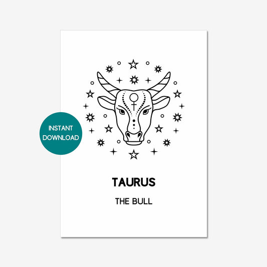 taurus star sign printable