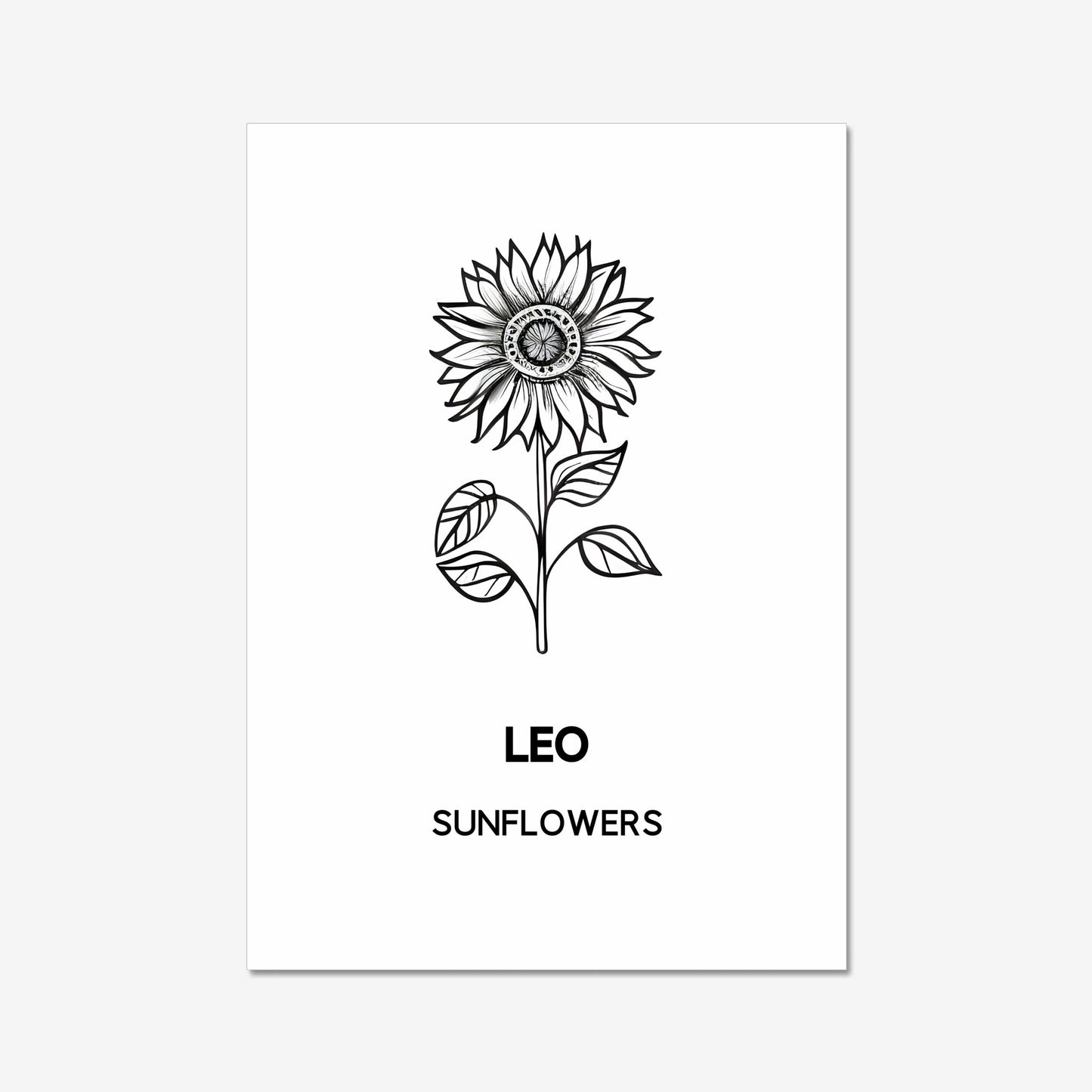leo sunflower birth flower art