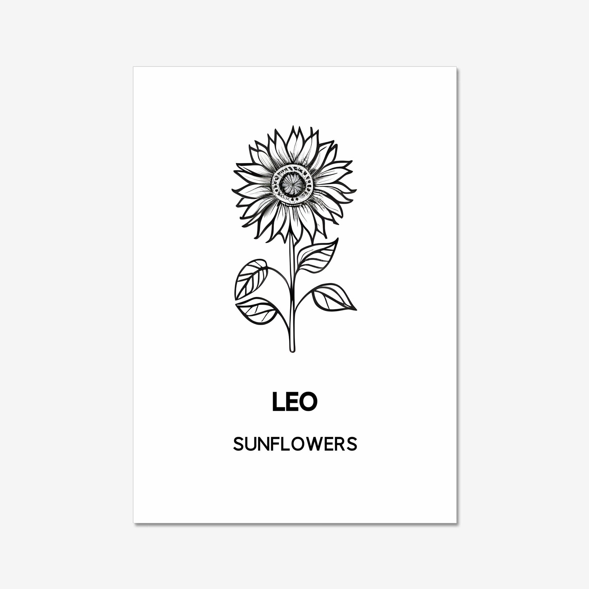 leo sunflower birth flower art