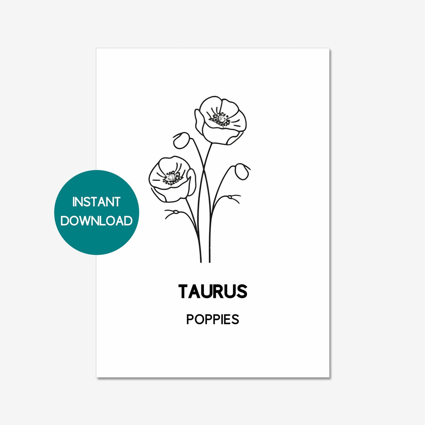 taurus zodiac birth flower printable