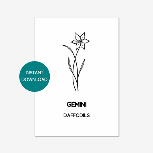 gemini zodiac birth flower printable