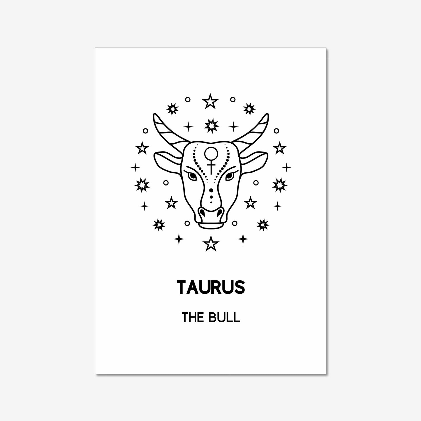 taurus bull boho wall art