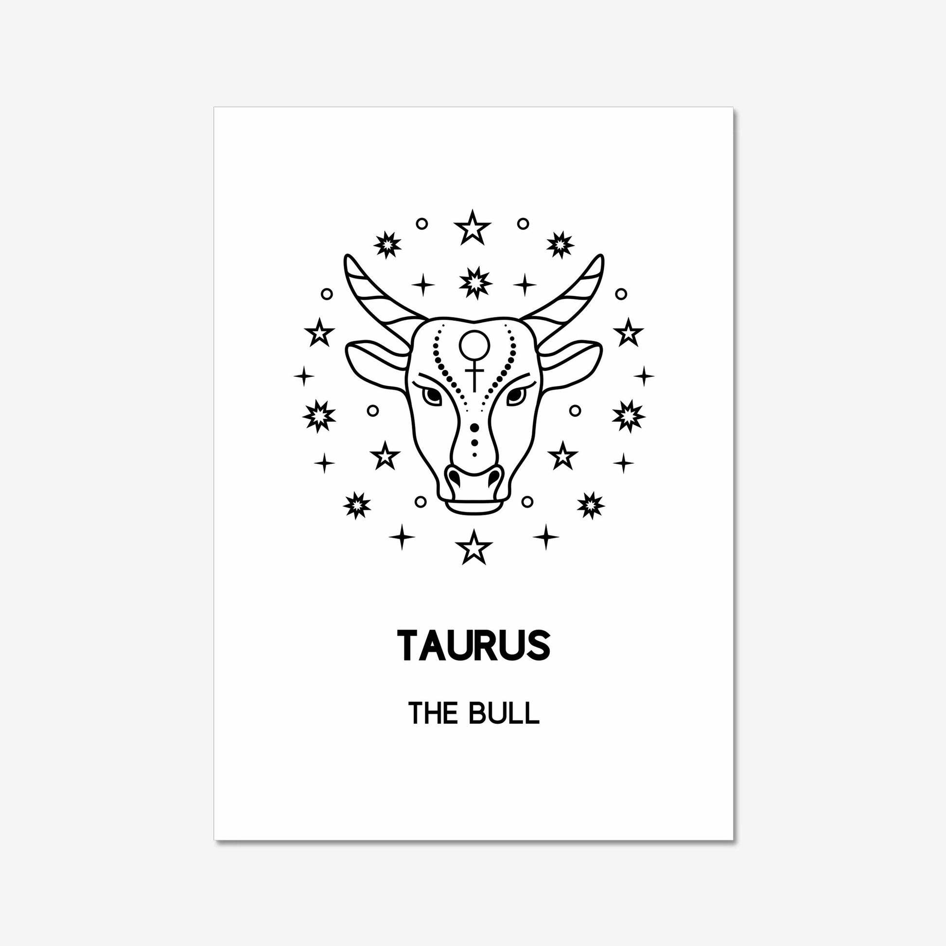 taurus bull boho wall art