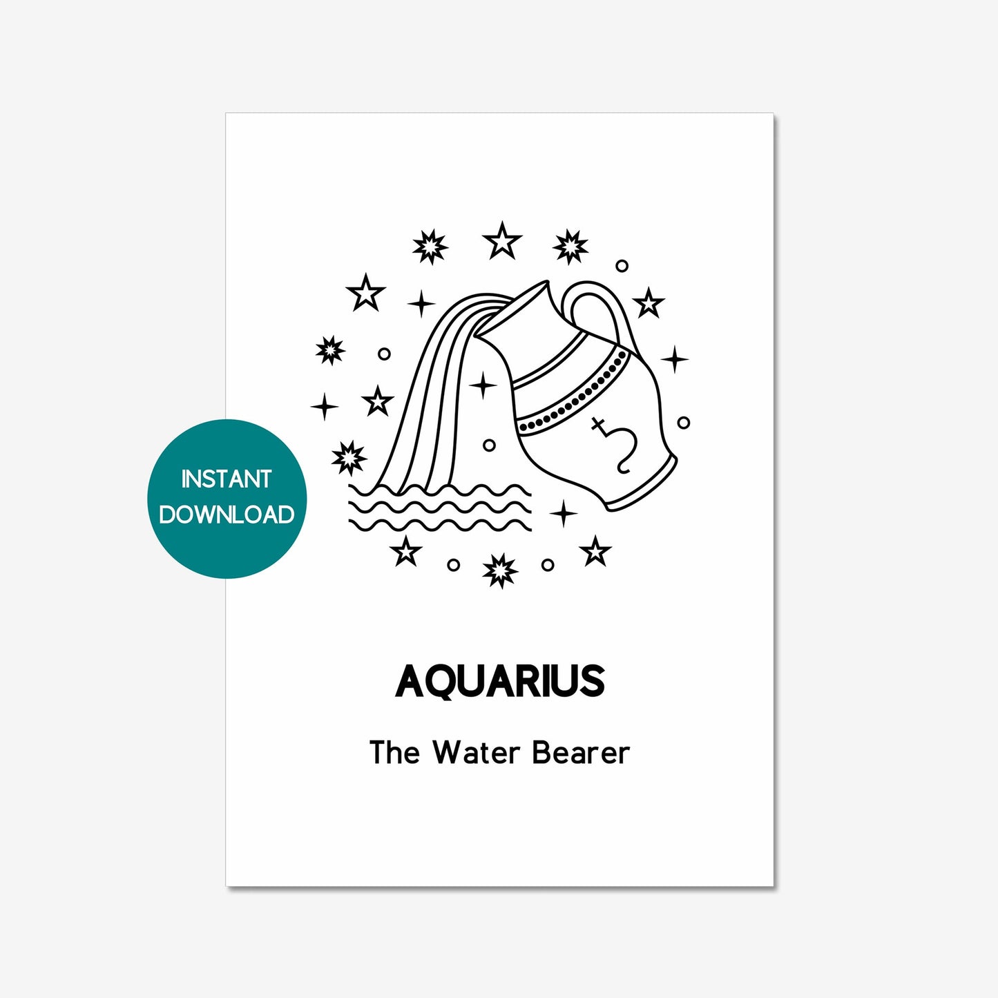 aquarius star sign printable