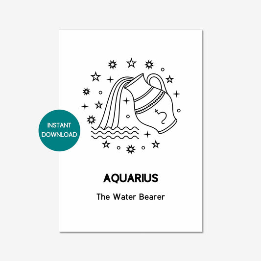 aquarius star sign printable