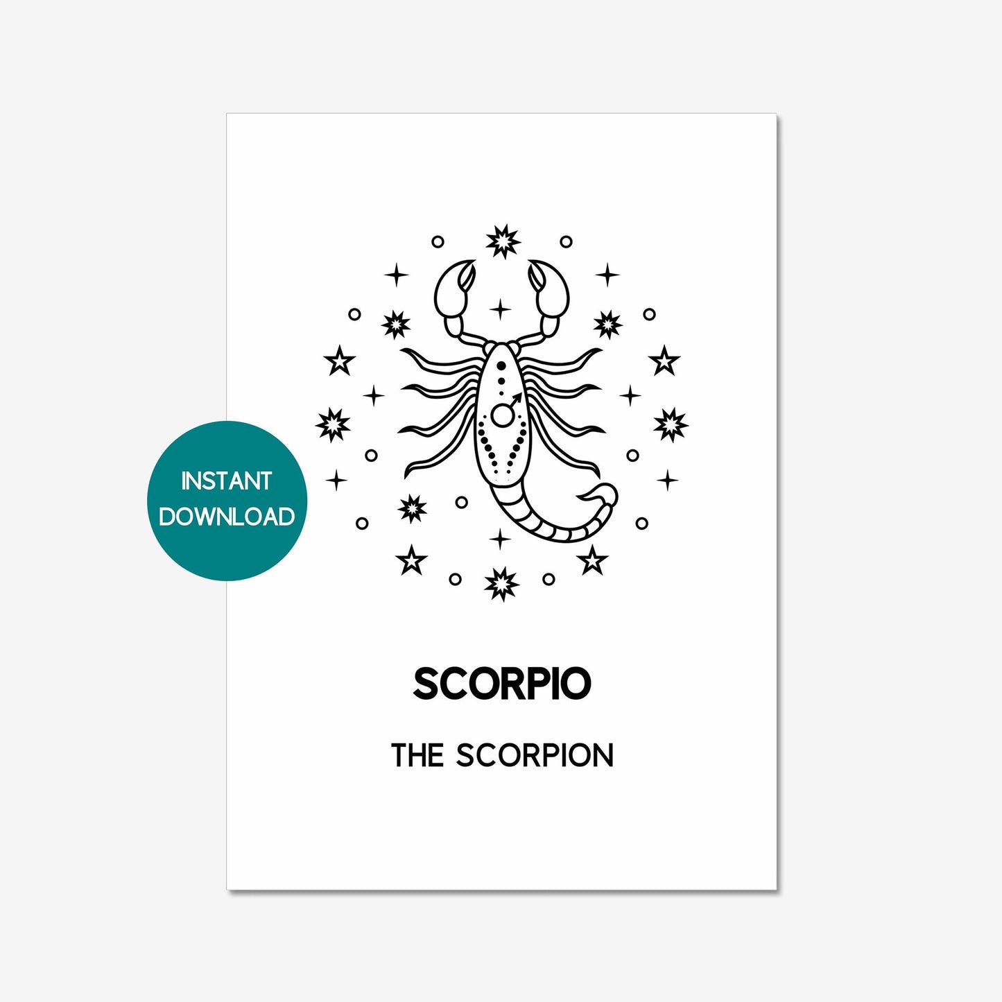 scorpio star sign printable