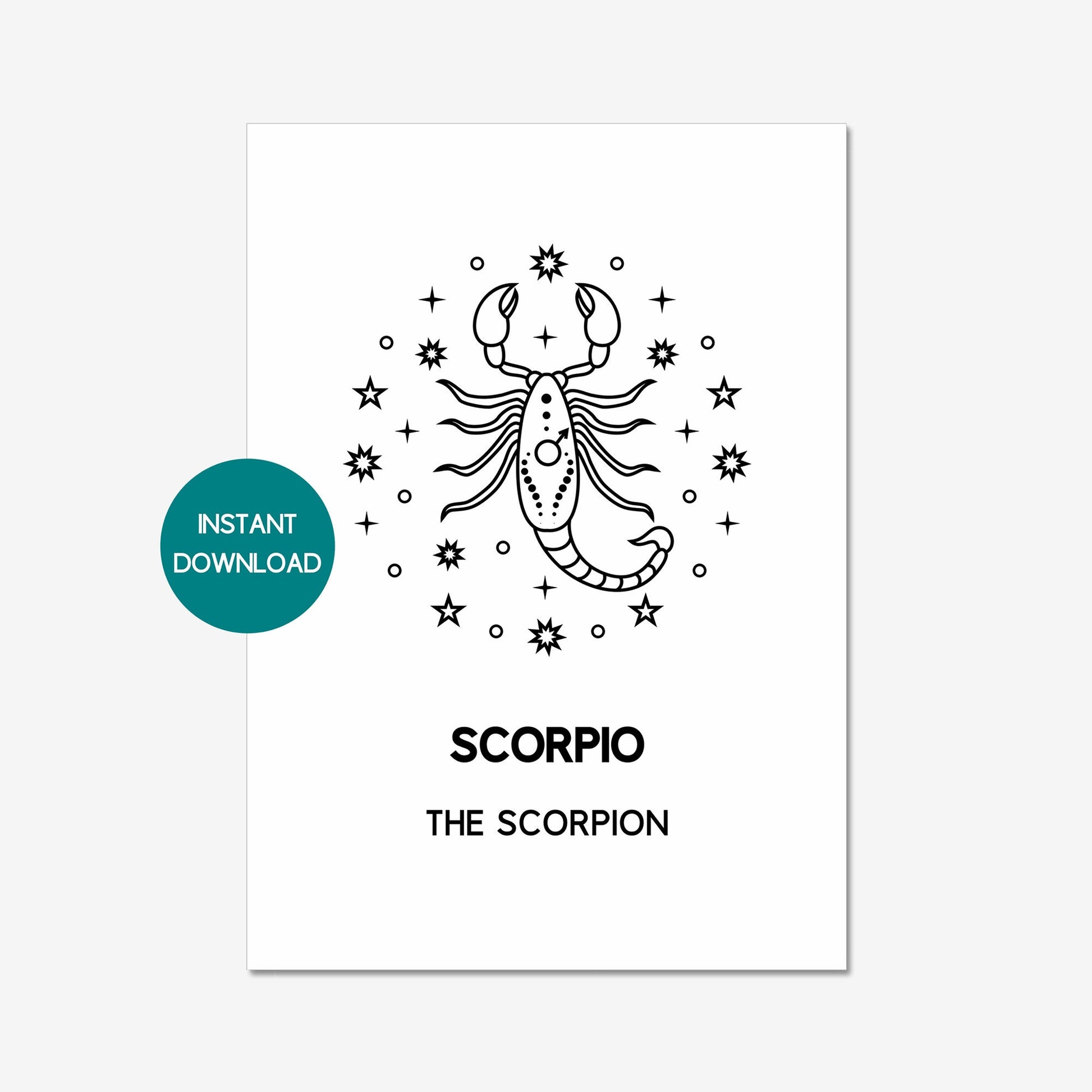 scorpio star sign printable