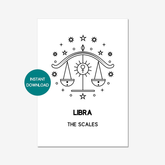 libra star sign printable