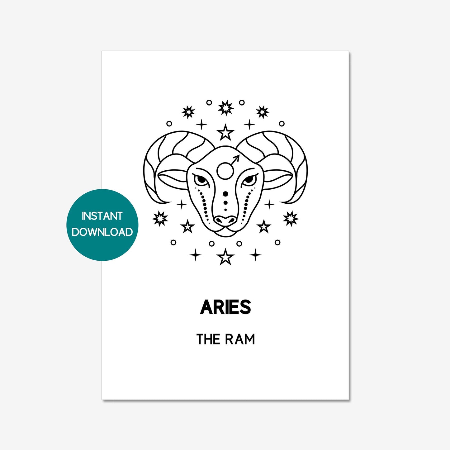 aries star sign printable