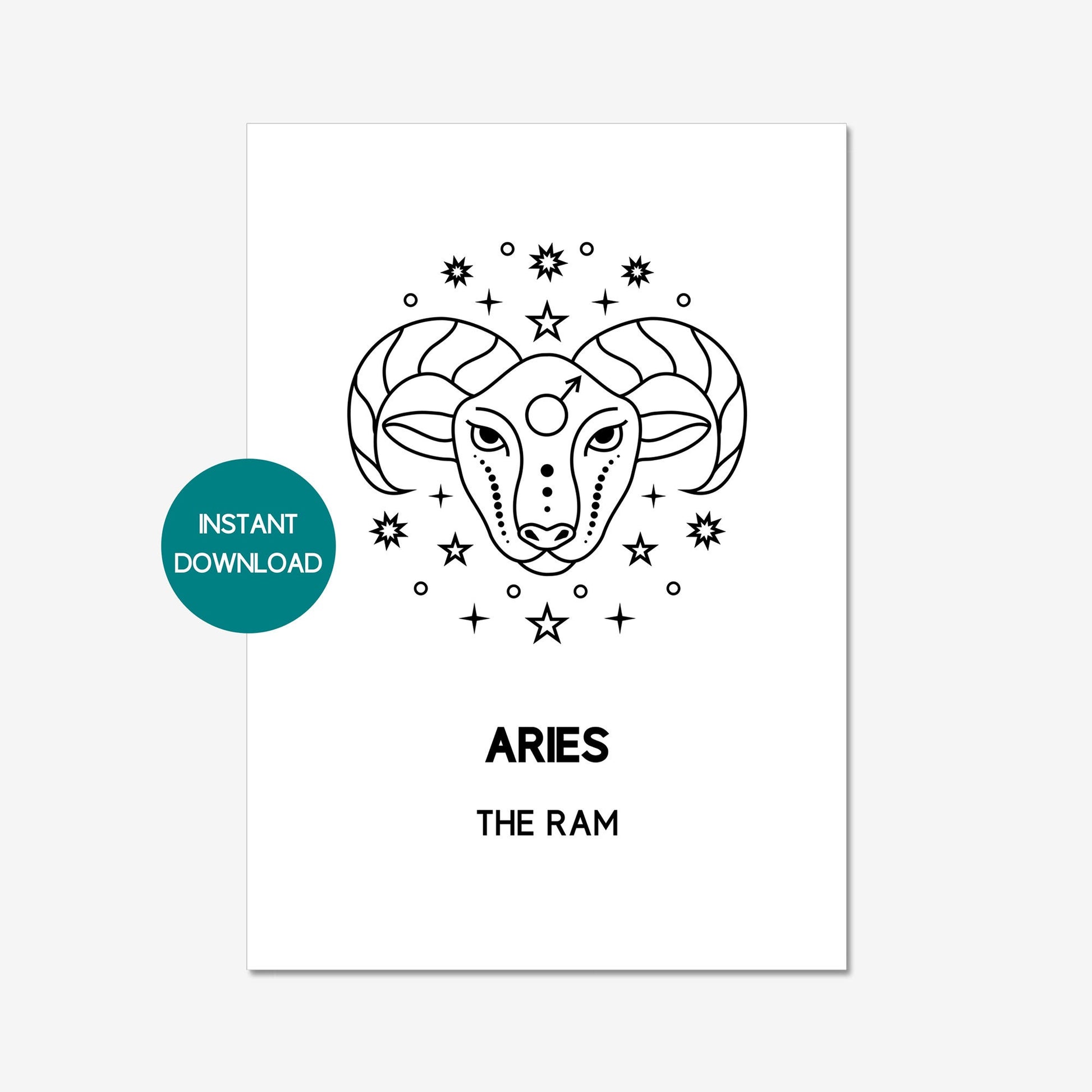 aries star sign printable