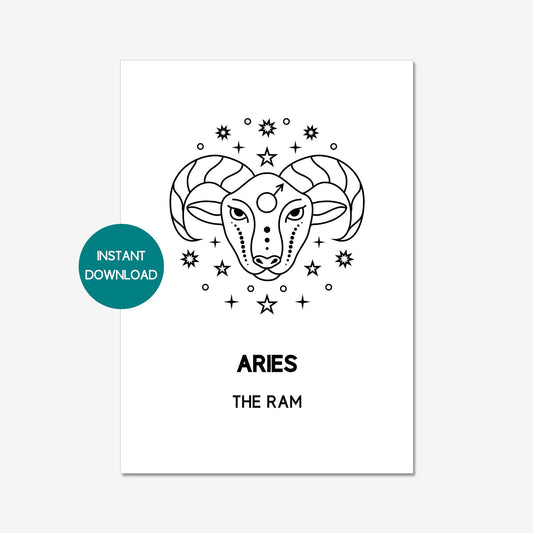 aries star sign printable