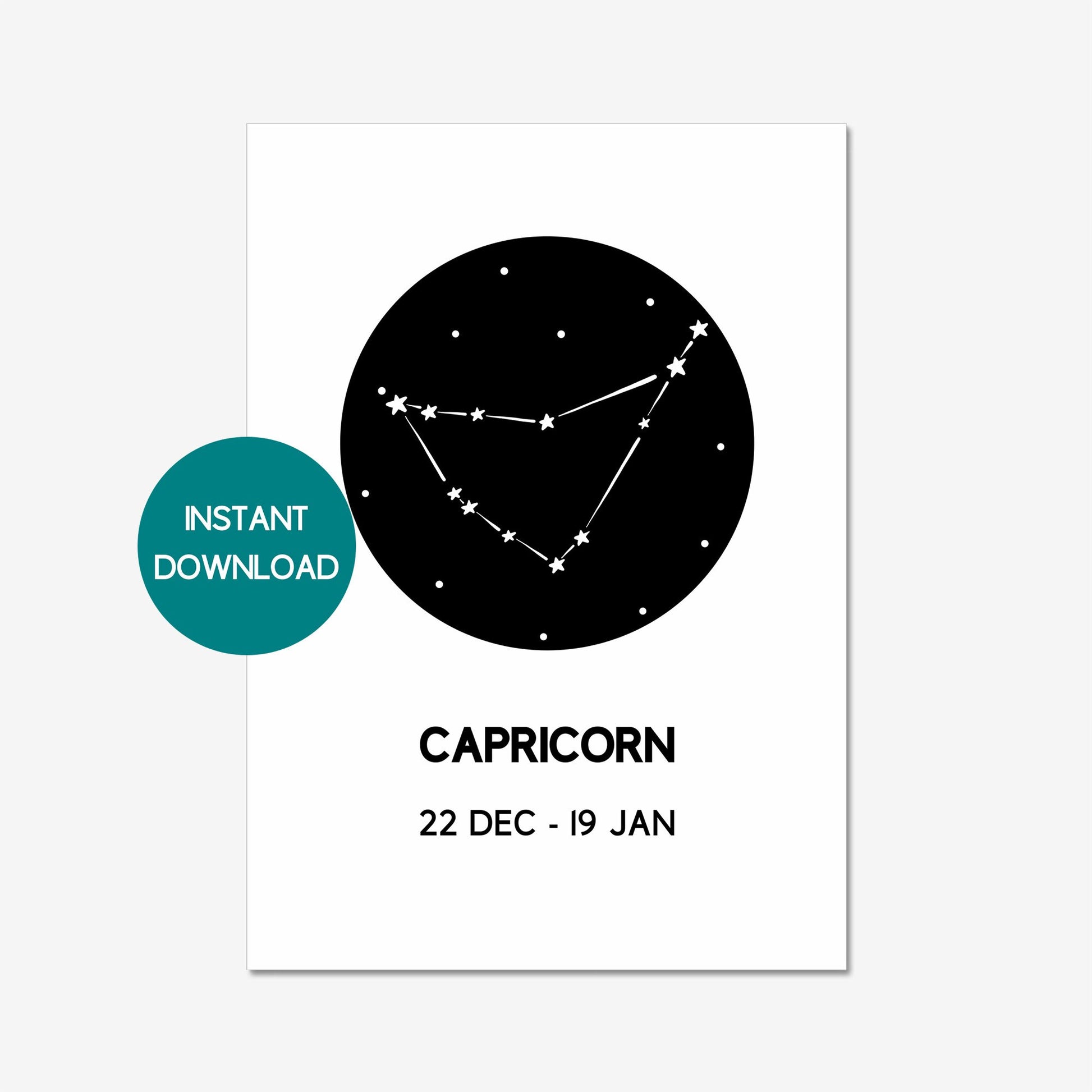 capricorn printable wall art a4