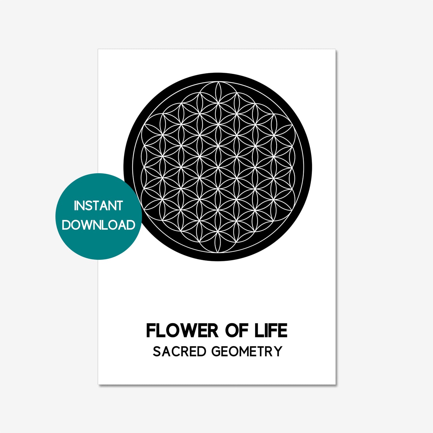 flower of life printable wall art a4