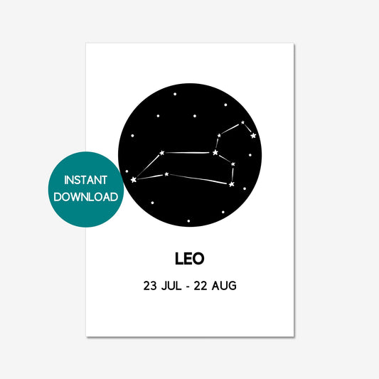 leo printable wall art a4