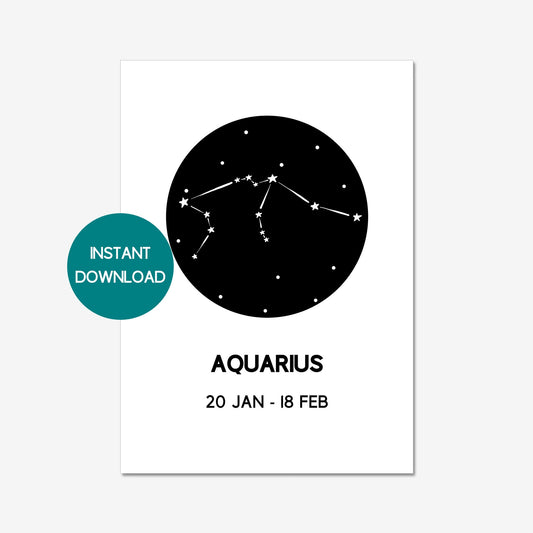 aquarius printable wall art a4