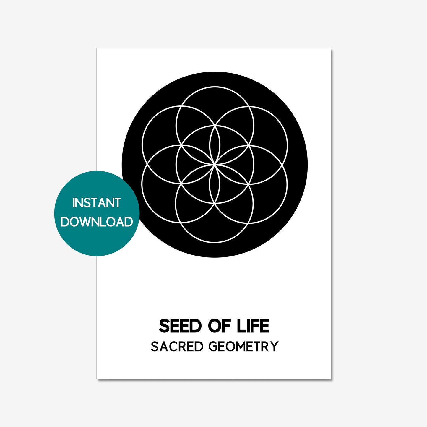 seed of life printable wall art a4