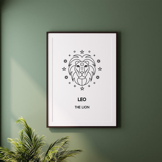 leo star sign print the lion