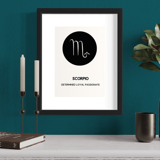 scorpio sign symbol print