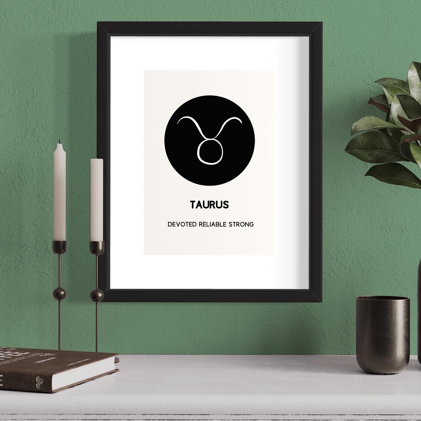 taurus sign symbol print